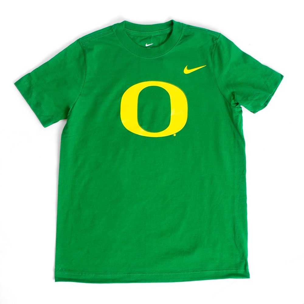 Classic Oregon O, Nike, Green, Crew Neck, Cotton, Kids, Youth, T-Shirt, 766314